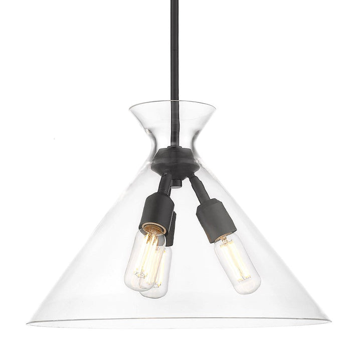 Golden Lighting Malta 3 Light Pendant, Clear