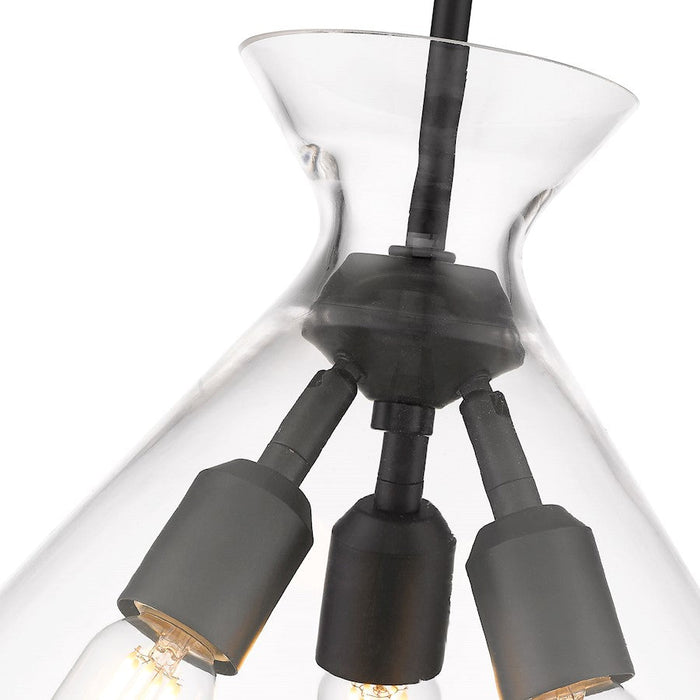 Golden Lighting Malta 3 Light Pendant, Clear