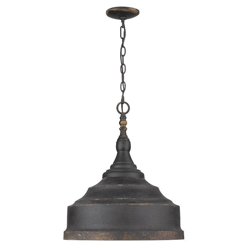 Golden Lighting Keating 3 Light Pendant, Antique Black Iron