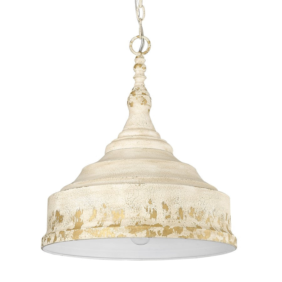 Golden Lighting Keating 3 Light Pendant, Antique Ivory