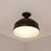 Golden Lighting Keating Semi Flush Mount, Antique Black Iron