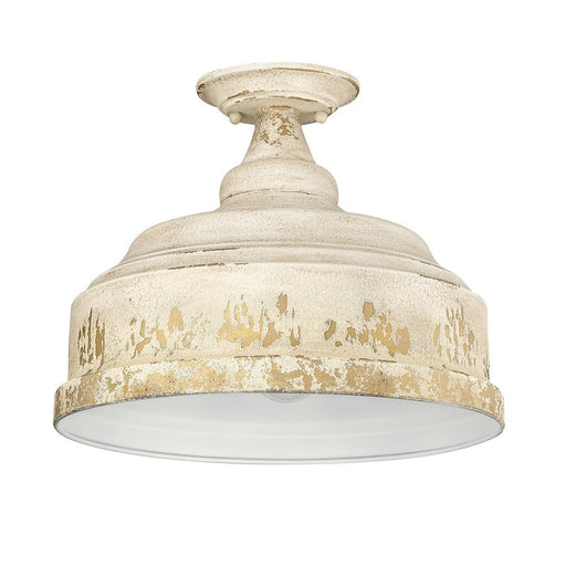 Golden Lighting Keating 3 Light Semi-Flush, Antique Ivory