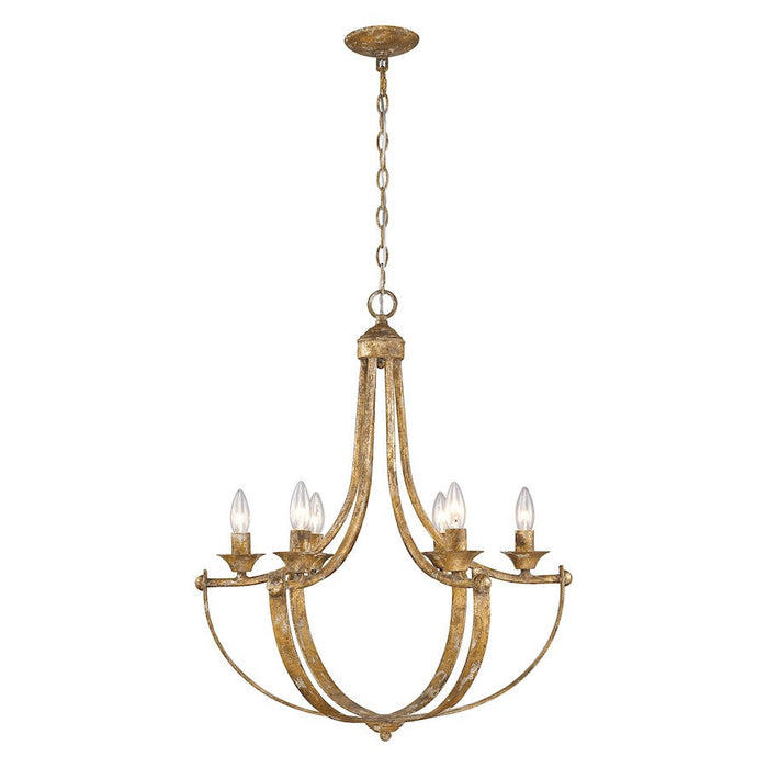 Golden Lighting Victoria 6 Light Chandelier, Heirloom Gold