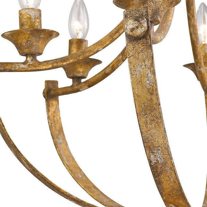 Golden Lighting Victoria 6 Light Chandelier, Heirloom Gold