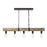 Golden Lighting Garrett 5 Light Linear Pendant, Antique Black Iron