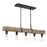 Golden Lighting Garrett 5 Light Linear Pendant, Antique Black Iron