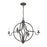 Golden Lighting Caspian 4 Light Chandelier, Antique Black Iron