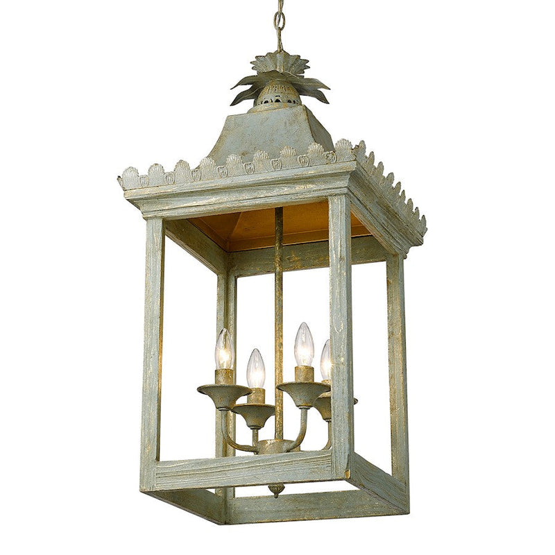 Golden Lighting Finley 4 Light Pendant, Vintage Sage