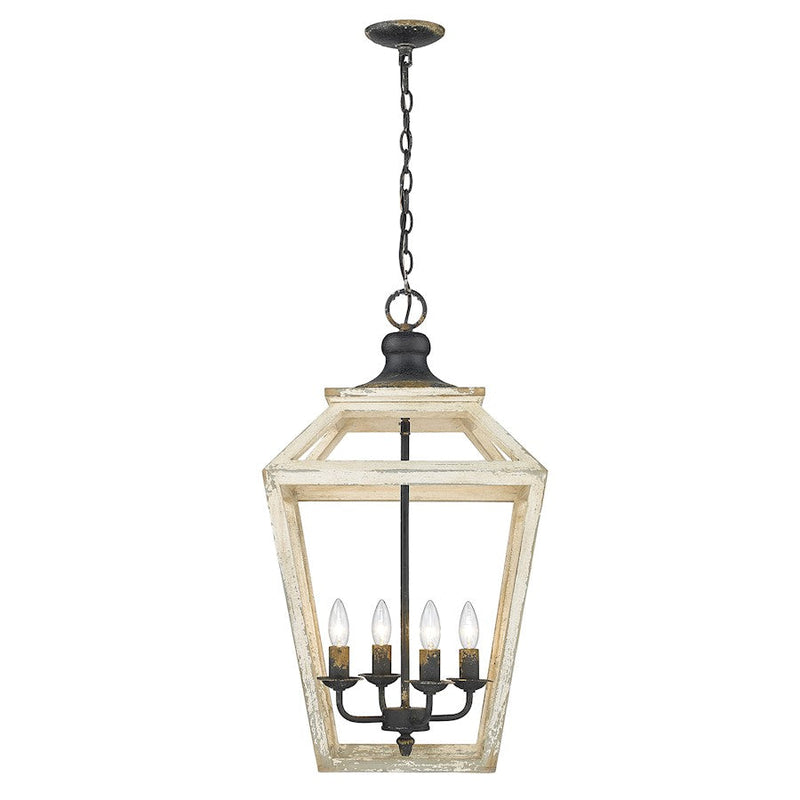 Golden Lighting Haiden 4 Light Pendant, Antique Black Iron