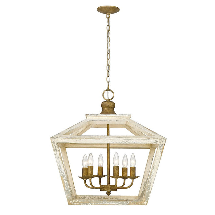 Golden Lighting Haiden 6 Light Pendant, Burnished Chestnut