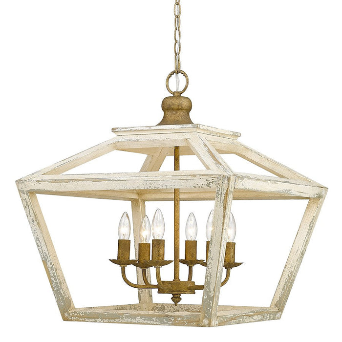 Golden Lighting Haiden 6 Light Pendant, Burnished Chestnut