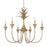 Golden Lighting Lillianne HG 6 Light Chandelier, Heirloom Gold - 0846-6HG