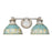 Golden Lighting Kinsley 2-Lt Vanity Light, Steel/Teal - 0865-BA2AGV-TEAL