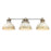 Golden Lighting Kinsley 3 Light Bath, Galvanized Steel