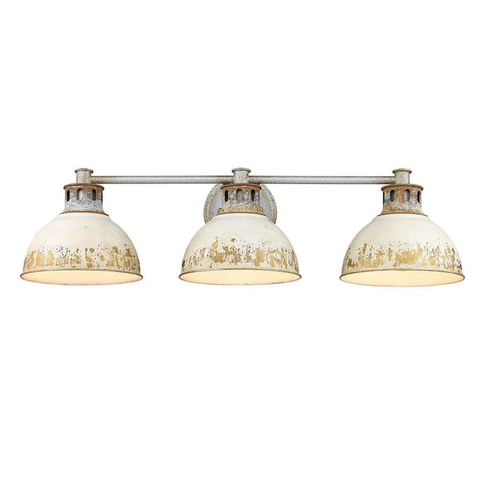 Golden Lighting Kinsley 3 Light Bath, Galvanized Steel