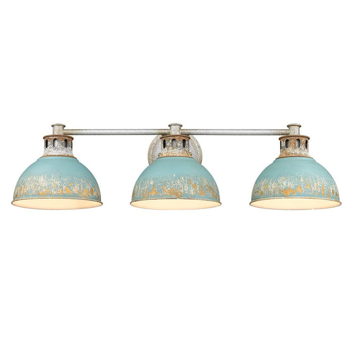 Golden Lighting Kinsley 3 Light Bath, Galvanized Steel