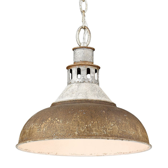 Golden Lighting Kinsley 1 Light Large Pendant, Steel/Rust - 0865-LAGV-RUST