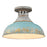 Golden Lighting Kinsley 1 Light Semi-Flush, Steel/Teal - 0865-SFAGV-TEAL