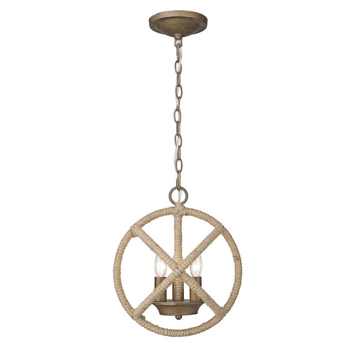 Golden Lighting Marina 3-Light Pendant, Burnished Chestnut