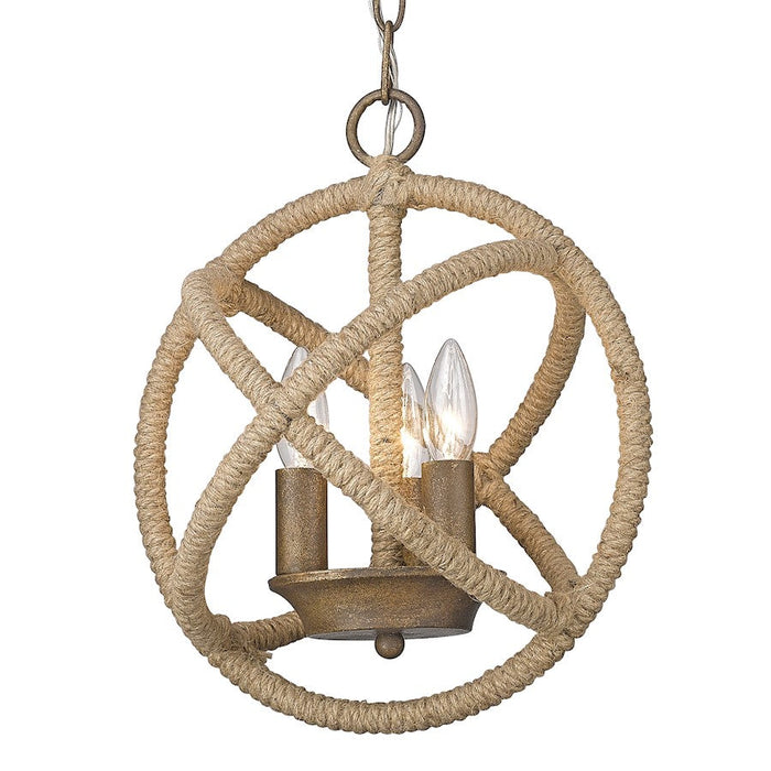 Golden Lighting Marina 3-Light Pendant, Burnished Chestnut