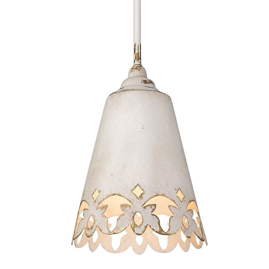 Golden Lighting Eloise 1 Light Small Pendant, Antique Ivory - 0883-SAI