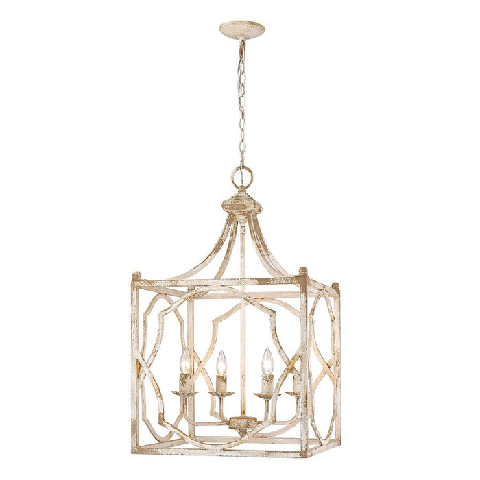 Golden Lighting Laurent 4 Light Pendant, Antique Ivory