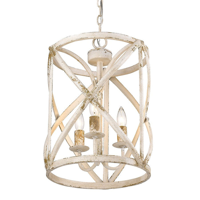 Golden Lighting Alcott 3 Light Pendant, Antique Ivory