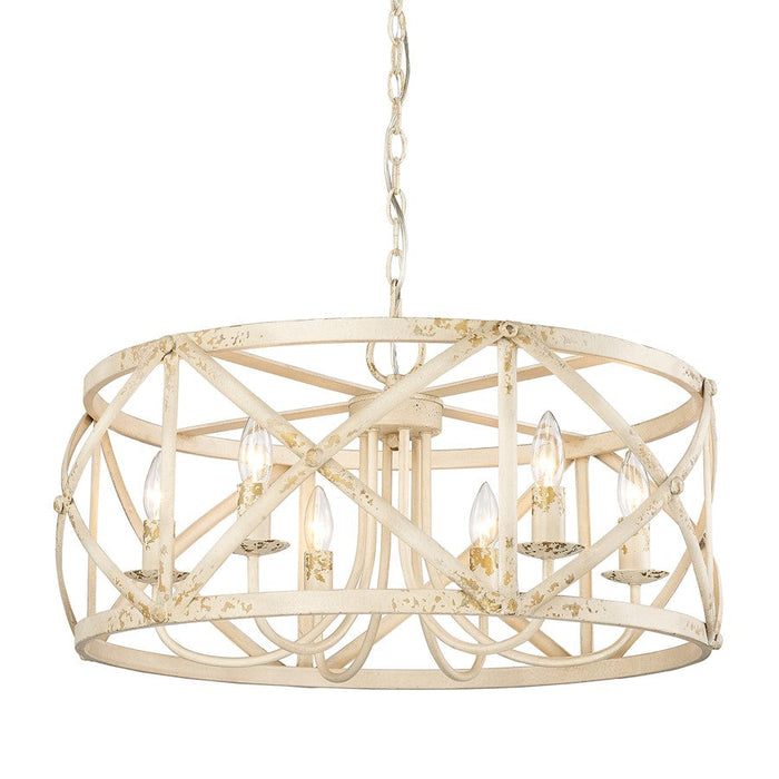 Golden Lighting Alcott Ai 6 Light Chandelier, Antique Ivory