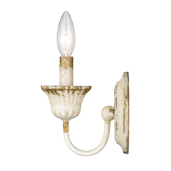 Golden Lighting Jules 1 Light Wall Sconce, Antique Ivory