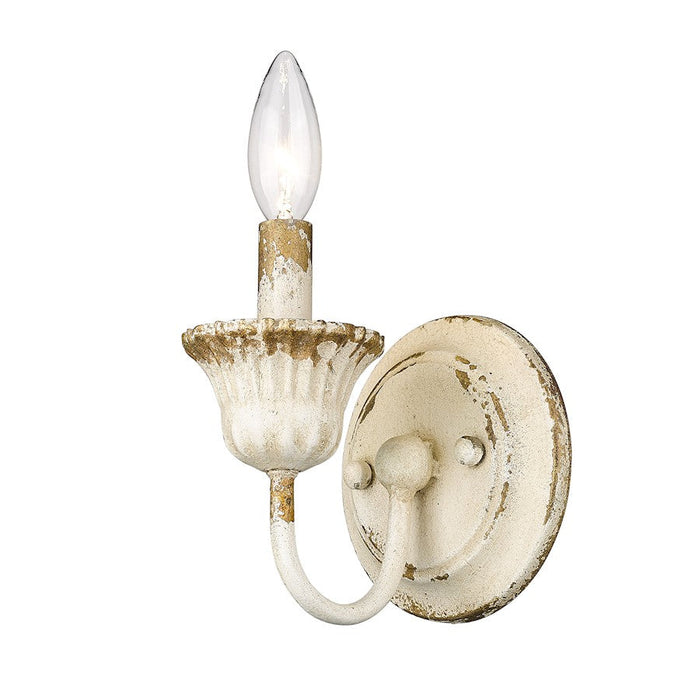 Golden Lighting Jules 1 Light Wall Sconce, Antique Ivory