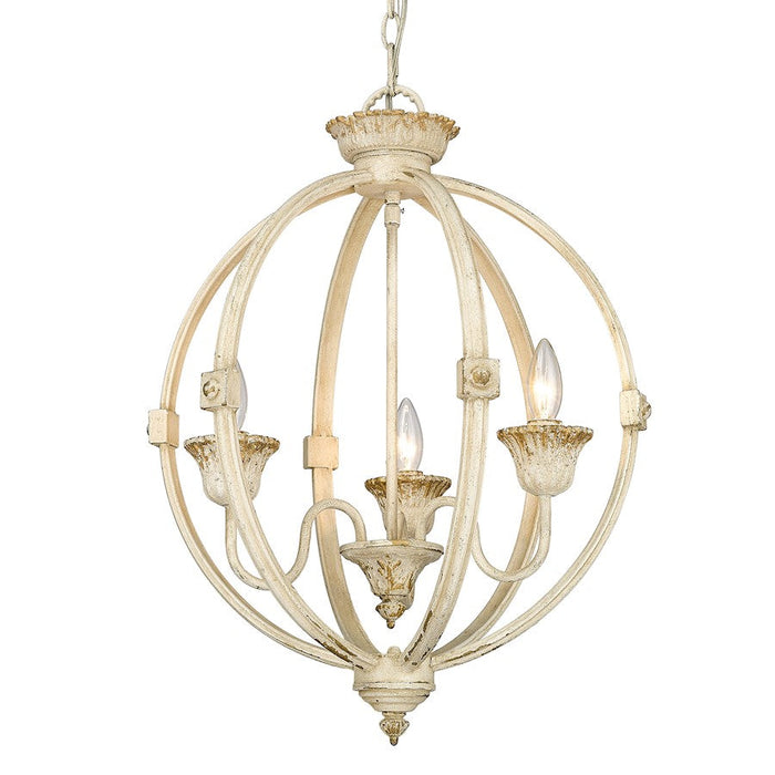 Golden Lighting Jules 3 Light Pendant, Antique Ivory - 0892-3PAI