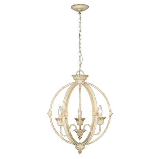 Golden Lighting Jules 3 Light Pendant, Antique Ivory