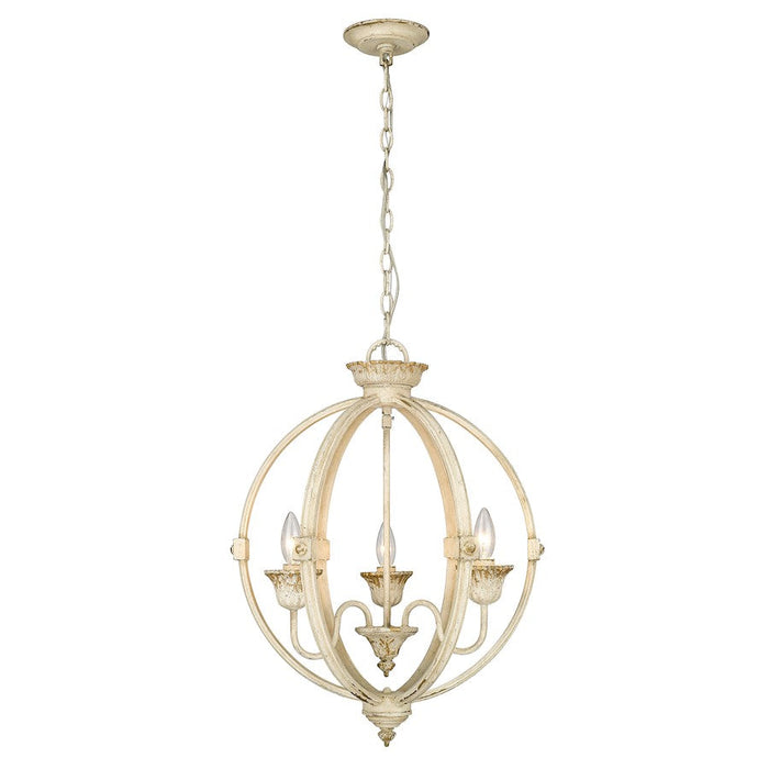 Golden Lighting Jules 3 Light Pendant, Antique Ivory