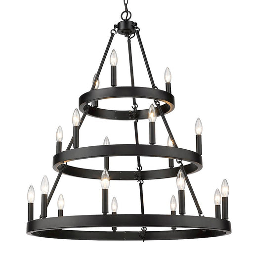 Golden Lighting Alastair 3+6+9-LT 3 Tier Chandelier, Matte Black - 1017-369BLK