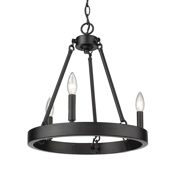 Golden Lighting Alastair 3 Light Chandelier, Matte Black - 1017-3BLK