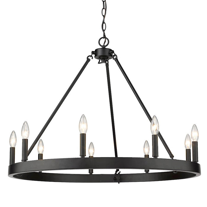 Golden Lighting Alastair 9 Light Chandelier, Matte Black - 1017-9BLK