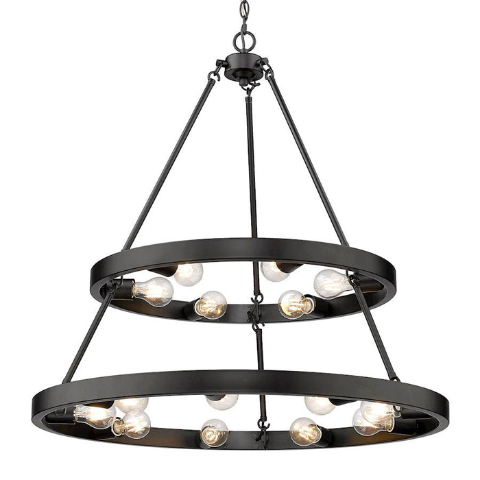 Golden Lighting Castile 15 Light 32" Chandelier, Matte Black - 1019-69BLK