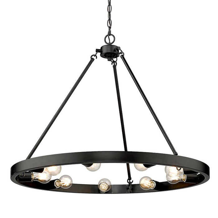 Golden Lighting Castile 9 Light Chandelier, Matte Black - 1019-9BLK