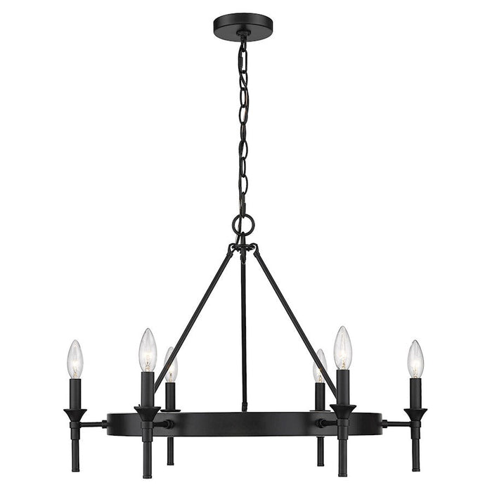 Golden Lighting Edinburgh 6 Light Chandelier, Matte Black