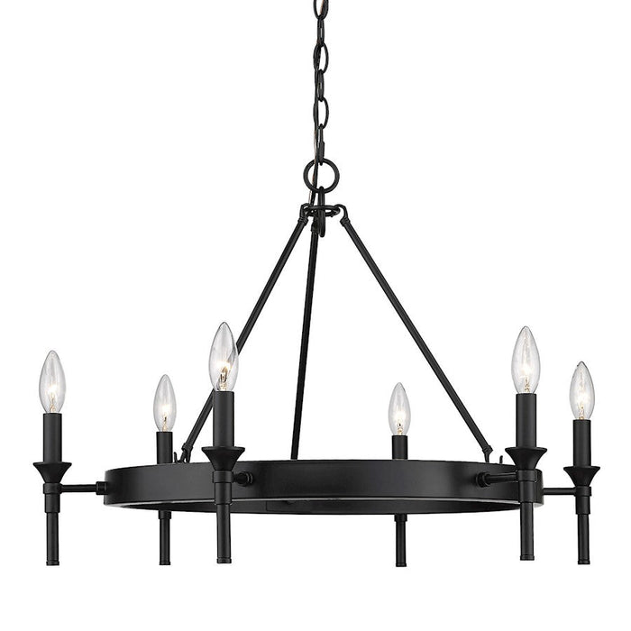 Golden Lighting Edinburgh 6 Light Chandelier, Matte Black