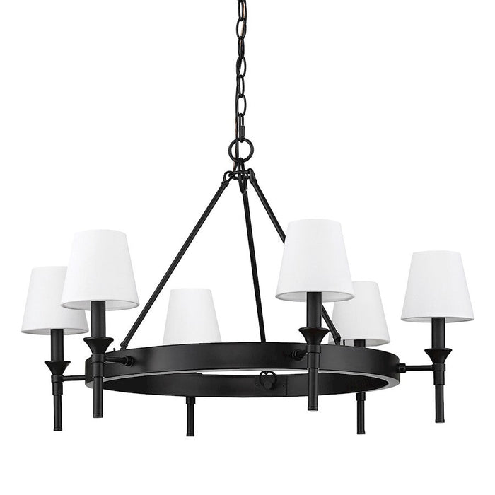 Golden Lighting Edinburgh 6 Light Chandelier, Black/Modern White