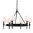 Golden Lighting Edinburgh 6 Light Chandelier, Black/Modern White