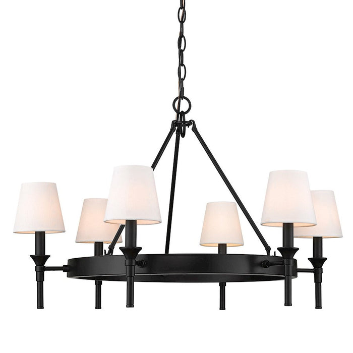 Golden Lighting Edinburgh 6 Light Chandelier, Black/Modern White