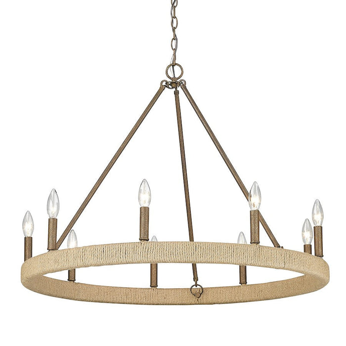 Golden Lighting Yates 9 Light Chandelier, Burnished Chestnut