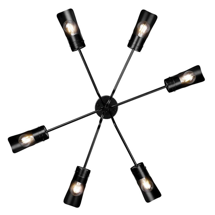 Golden Lighting Newton 6 Light Semi Flush Mount, Matte Black