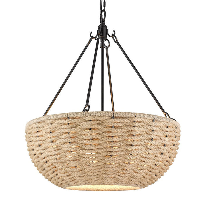 Golden Lighting Hathaway 4 Light Pendant, Matte Black