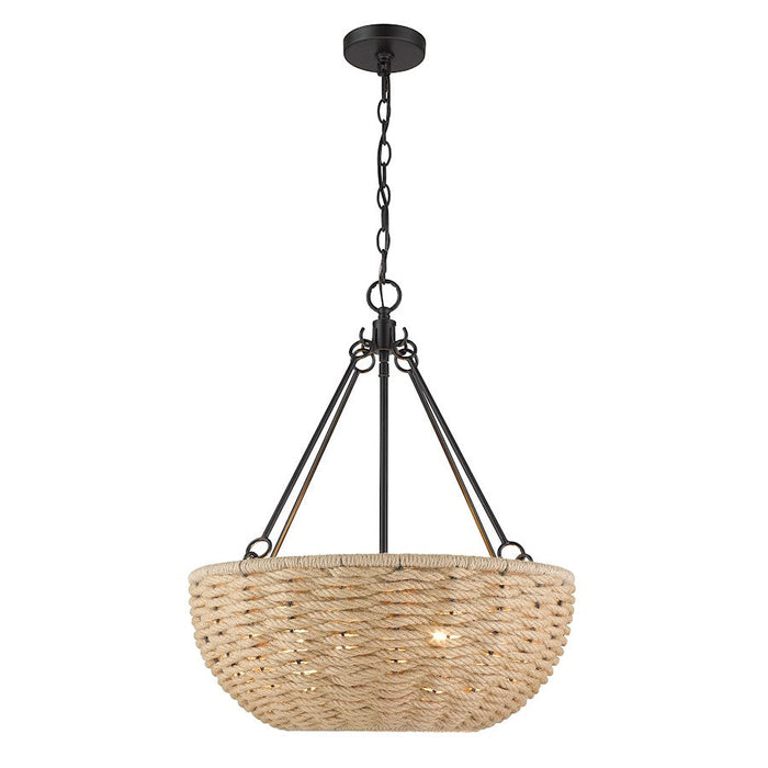 Golden Lighting Hathaway 4 Light Pendant, Matte Black