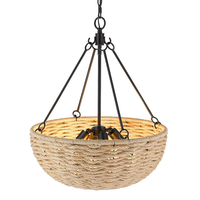 Golden Lighting Hathaway 4 Light Pendant, Matte Black