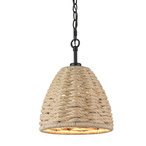 Golden Lighting Hathaway 1 Light Mini Pendant, Matte Black