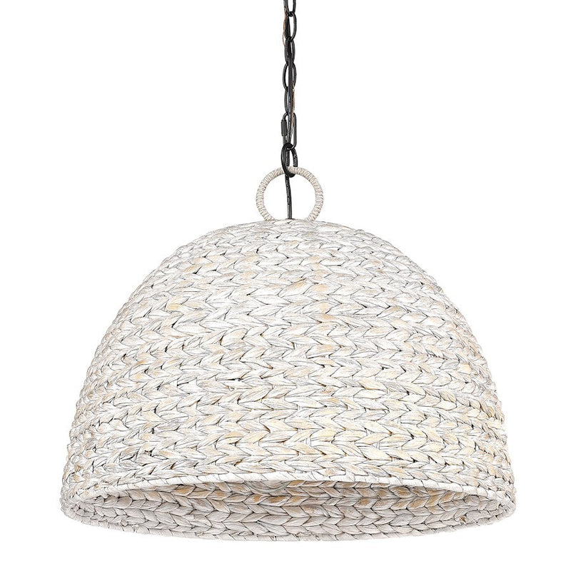 Golden Lighting Rue 5 Light Pendant, Black/Painted Sweet Grass